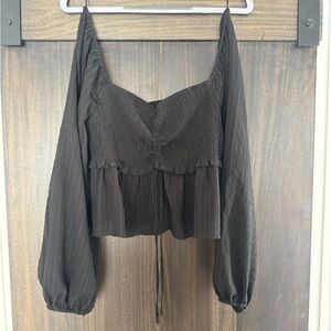 Nordstrom Cropped & Flowy Dress Black Women's Top